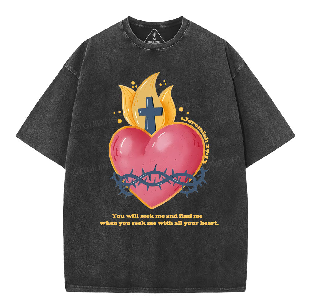 You Seek Me Christian Washed TShirt  
