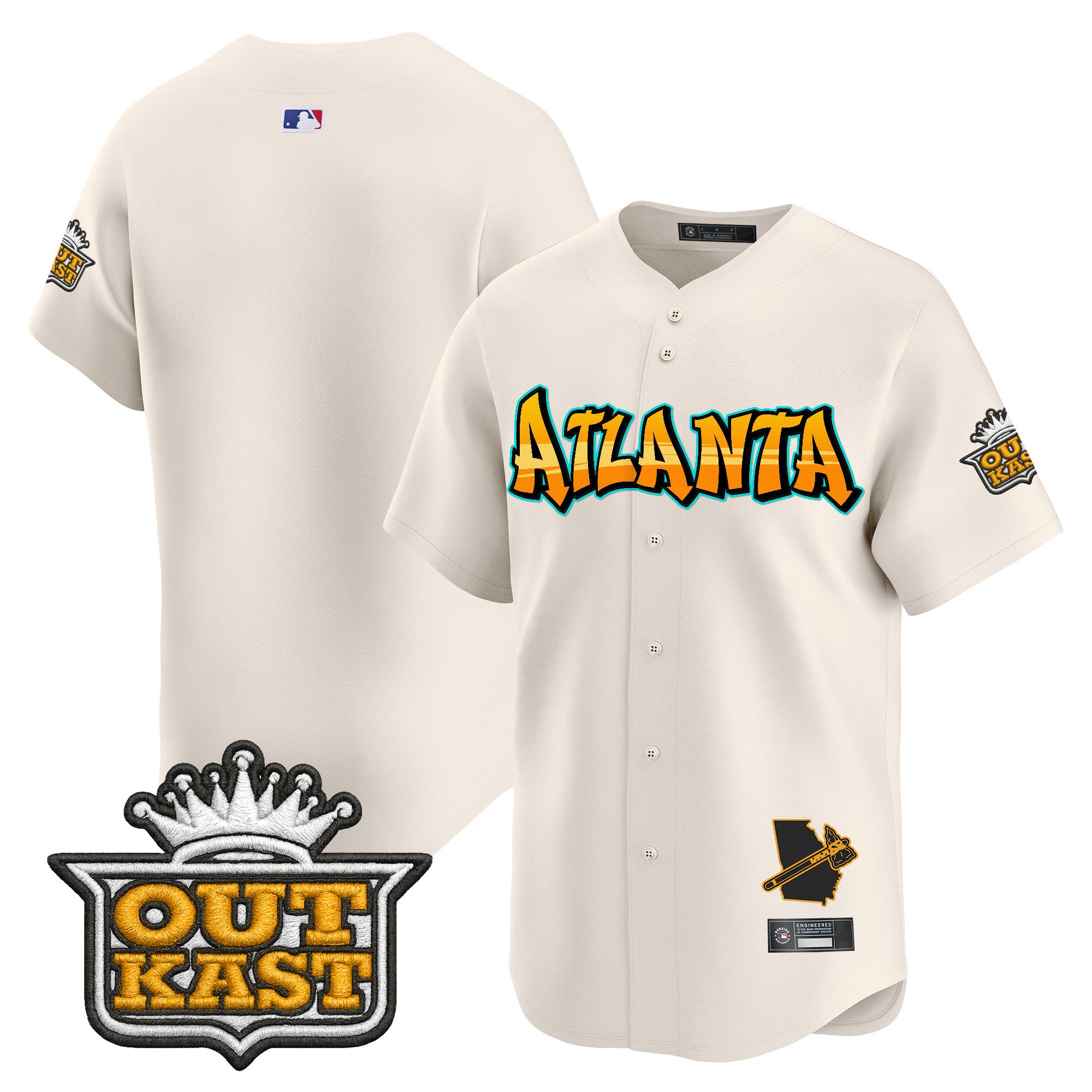 Men's Atlanta Braves 'Graffiti A-Town Edition' Vapor Premier Limited Jersey - All Stitched