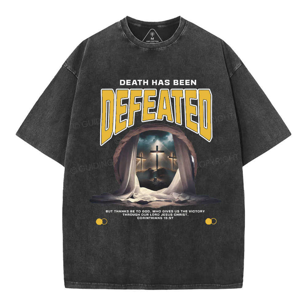 Death Has Been Defeated Christian Washed TShirt  